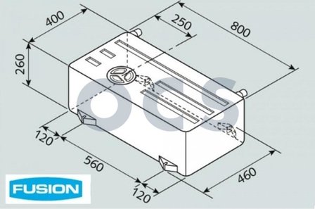 Watertank Fusion 63 LITER langwerpig