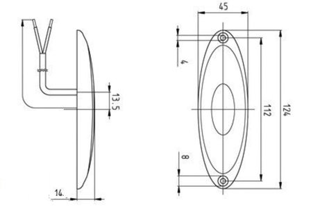 Breedtelampovaal wit frame LED