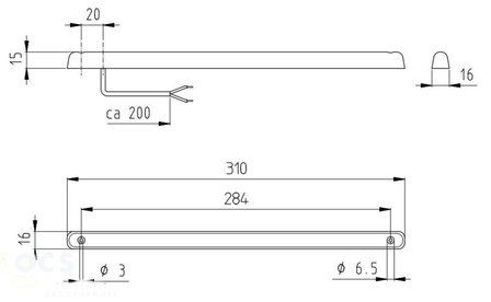 Derde remlicht wit glas LED