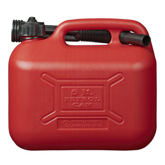 Jerrycan 5L kunststof rood UN-gekeurd