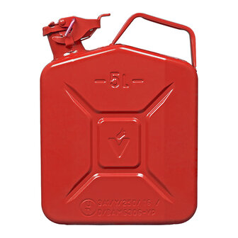 Jerrycan 5L metaal rood UN- &amp; T&uuml;V/GS-gekeurd