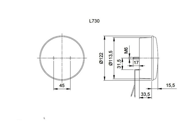 Mist achterlicht LED rond S730