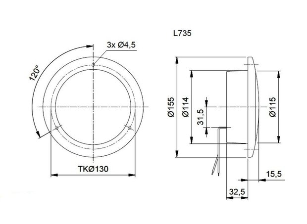 Achteruitrijlicht LED S735