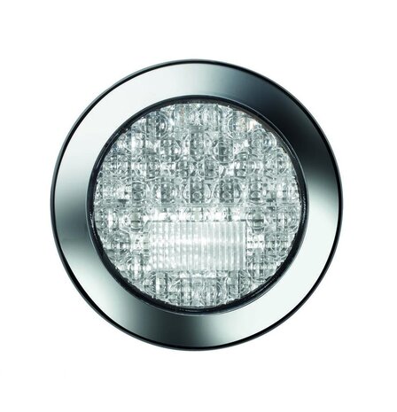 Achtuitrijlicht LED chrome rand