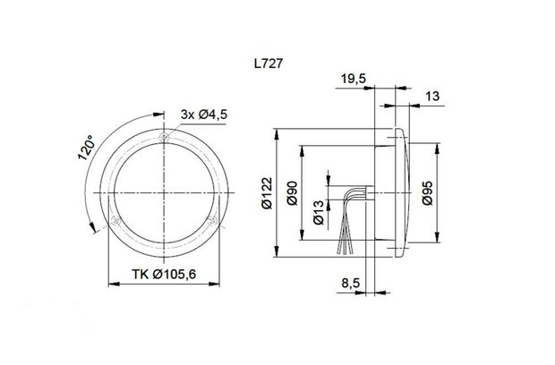 Knipper- rem- achterlicht LED met chrome rand